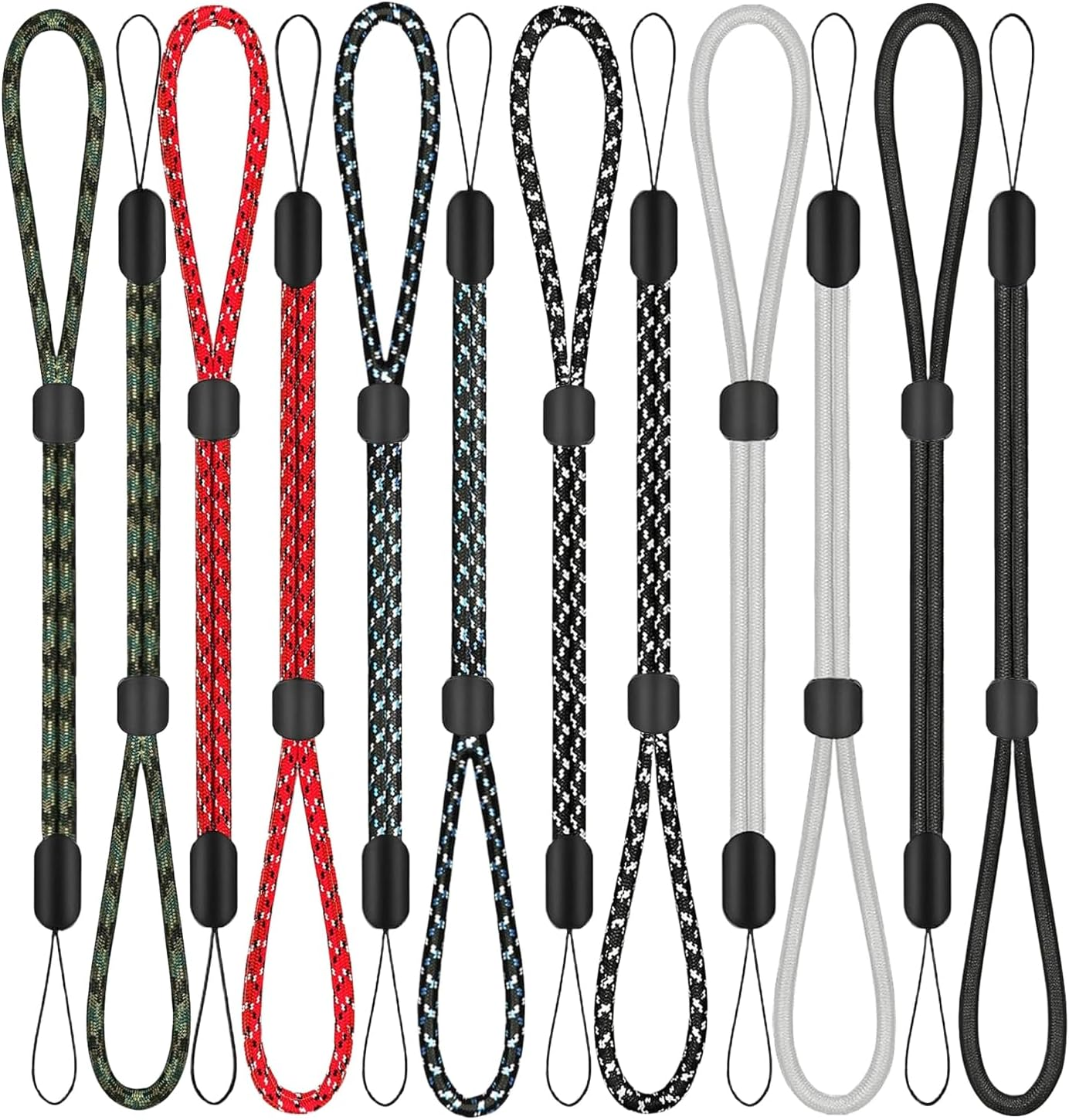 Nylon Hand Wrist Straps, 12 Pack Adjustable Colorful Hand Wrist Strap Lanyard for Wallet, Gopro, Phone, Keys, Keychain, USB Flash Drive, ID Name Tag Badge, Camera (6 Mixed Colors) image number 1