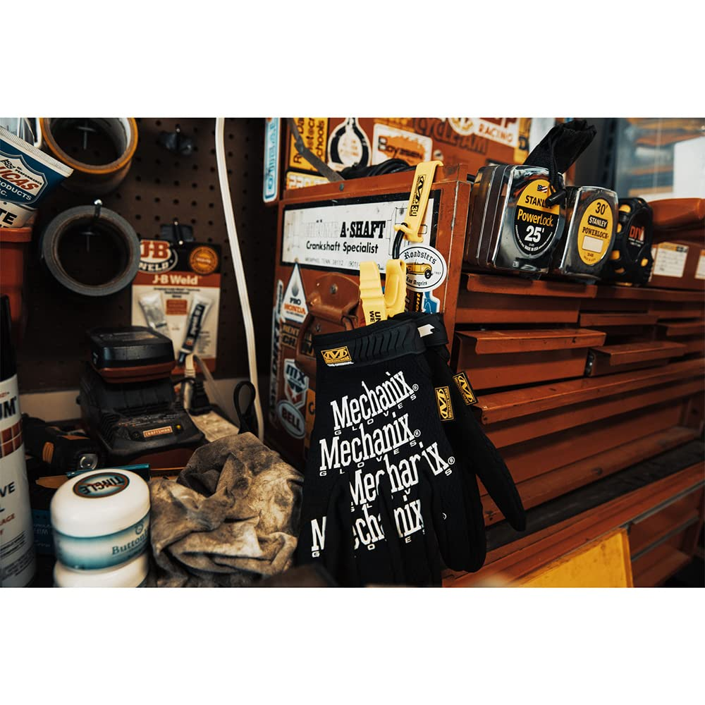 Mechanix Wear: Belt Glove Clips &ndash; Nonconductive Material, Detachable, Anti-Snap Design for Safety, Glove Clips for Construction, Electrical, Tactical, and Utility Work (Yellow)