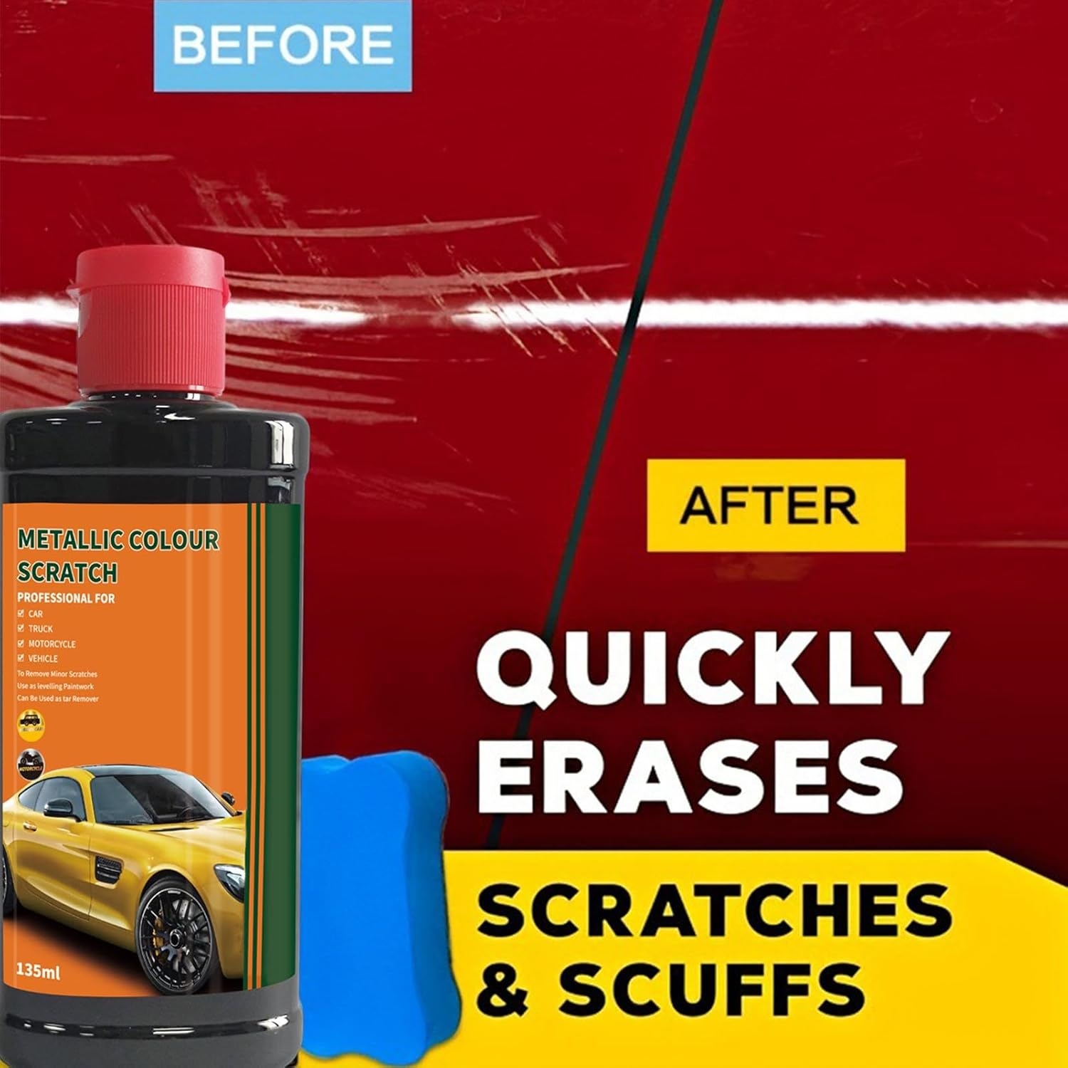 Car Paint Scratch Remover | Auto Scratch Remover Repair Protection,135G Scratch Remover for Vehicles and Polishing Compound Car Paint Scratches Repair image number 6