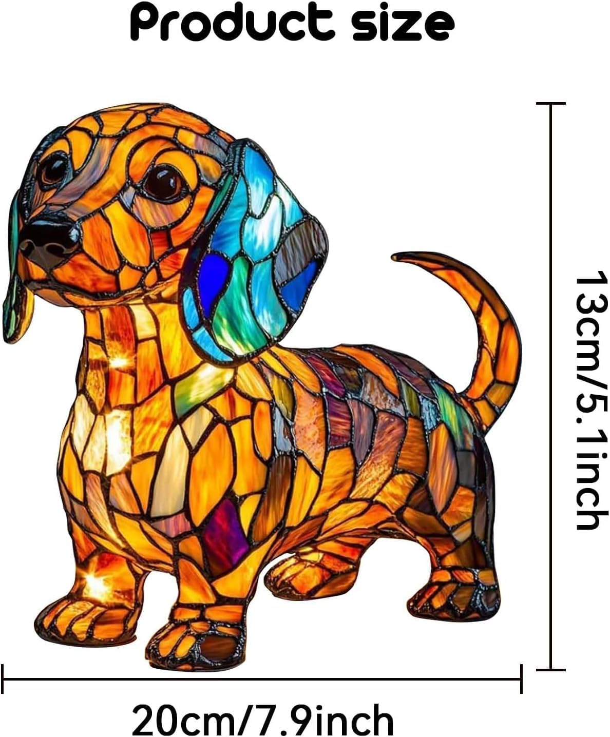 Dog Series for Night Stands Table Lamps, Solymall Glowkitty, Stained Resin Tabletop Night Light, Unique Gift Warm Glow for Home Office, Unique for Dogs/Cat Lovers (C#7) image number 1