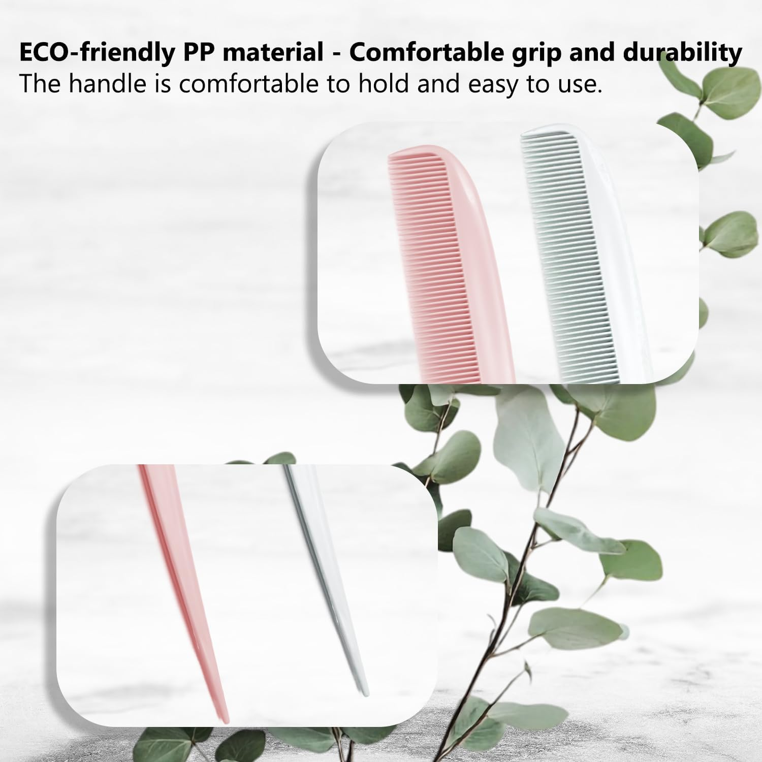 2 Pack Hair Parting Combs, Hair Styling Beauty Tools, Rat Tail Combs, Foldable Comb for Travel, Stylist (White,Pink) - White,Pink,Lightblue,Lightgreen image number 7