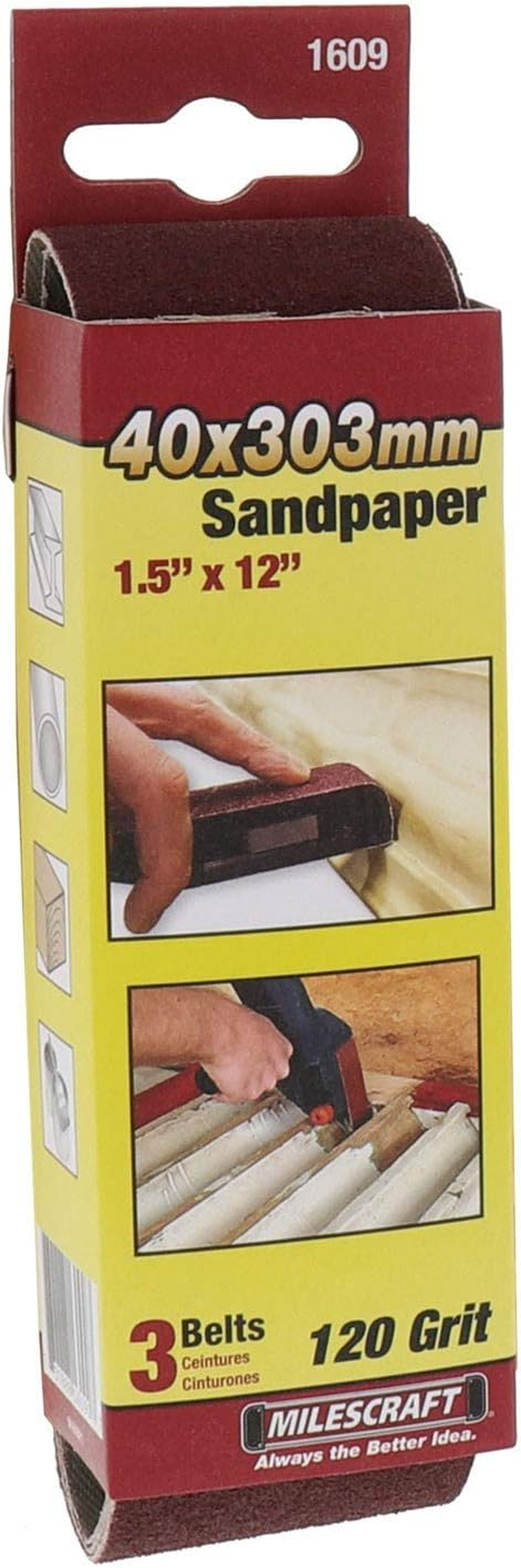 Milescraft Pack of 3 Sanding Belts 40Mm X 303Mm 150 Grit