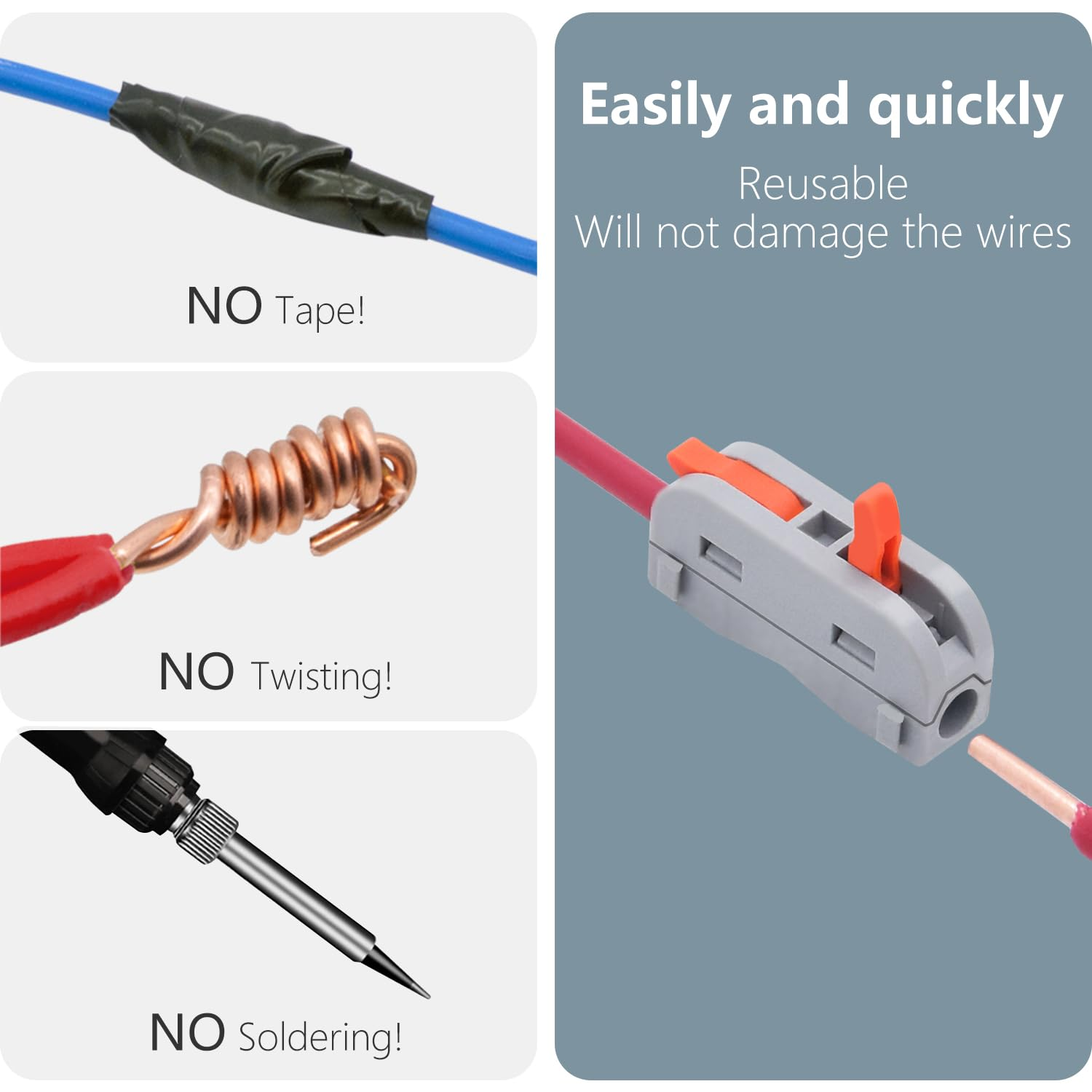 XALXMAW 36 Pcs Lever Wire Connector, 1 Conductor Compact Wire Connectors Splicing Terminal Block for Circuit Inline 24-12 AWG image number 2