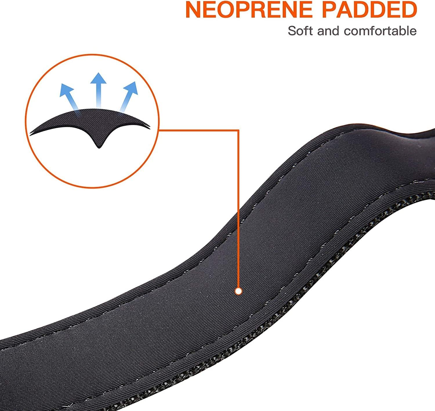 Reflective Dog Collar with Safety Locking Buckle, Adjustable Nylon Pet Collars with Soft Neoprene Padded for Puppy Small Dogs,2.0 Cm Width, Orange