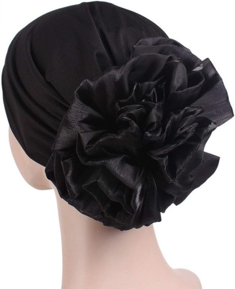 Women Flower Elastic Turban Beanie Head Wrap Chemo Cap Hat