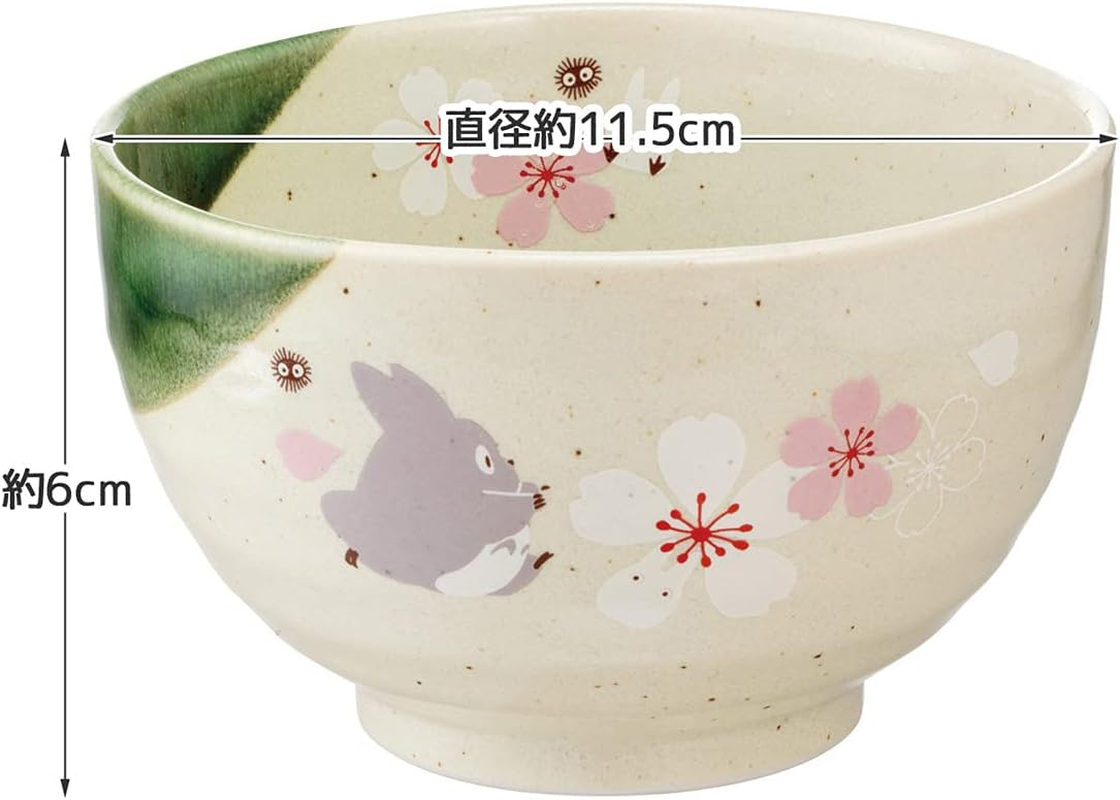 Studio Ghibli via Bluefin My Neighbor Totoro Traditional Japanese Dish Series - Small Rice Bowl [Sakura/Cherry Blossom] - Official Studio Ghibli Merchandise, CHMR1-A image number 1