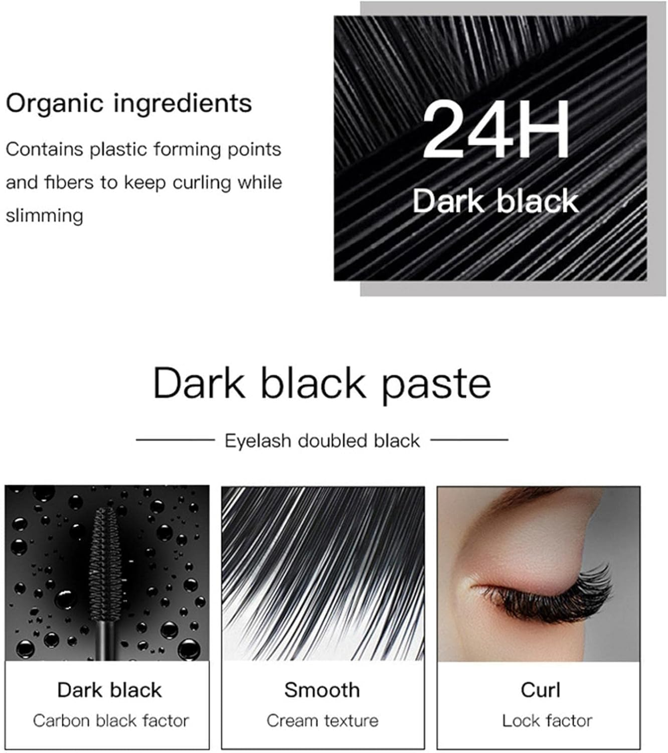 4D Silk Fiber Mascara Waterproof and Easy to Dry Natural Black Thick Makeup Cosmetics Mascara Eyelash A8K1 Soft Eyelash Long image number 2