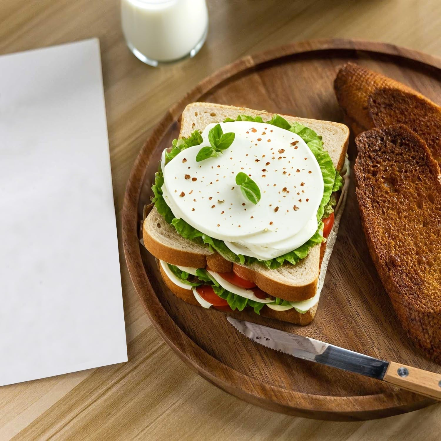 Delsol Decorative round Wooden Tray, Acacia Wood Serving Tray for Farmhouse Kitchen Dining Room Table,Small Candle Holder for Coffee Table Home Deco image number 6