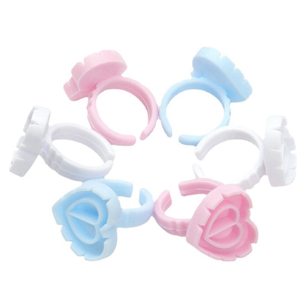 1 Gold Heart Eyelash Extension Glue Ring Holder Eyelash Disposable Glue Cup New