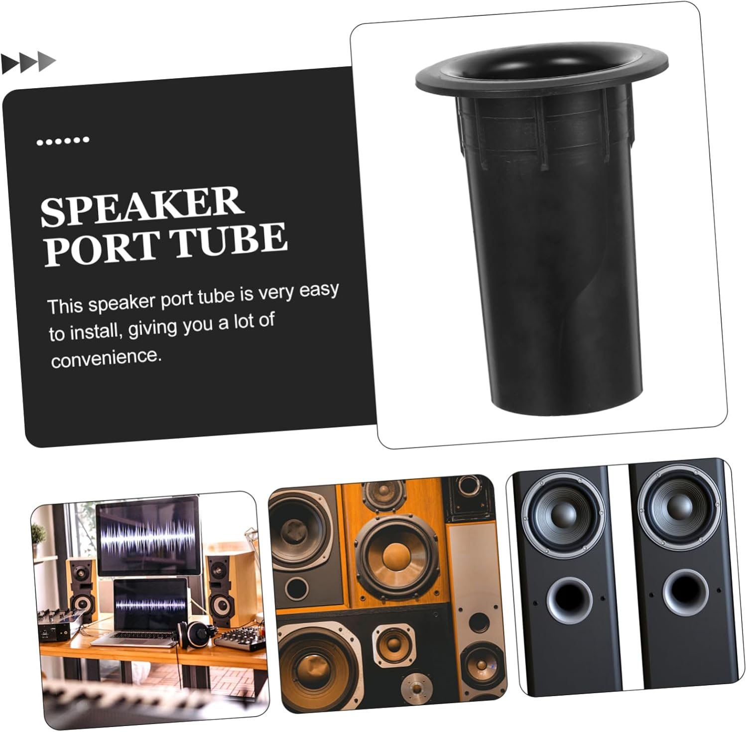 Happyyami 12Pcs Plastic Woofer Box Port Tube Speaker for Home Car and Portable Speakers