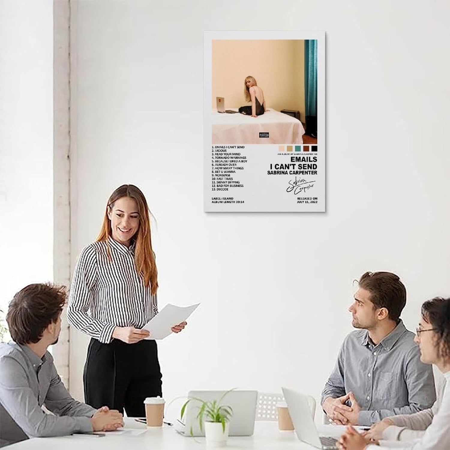 Sabrina Poster Carpenter Emails I Can'T Send Music Album Poster Canvas Painting Wall Art Picture Home Decor Print for Bedroom Living Room Dorm Study Bar Office 16X24Inch(40X60Cm) image number 2