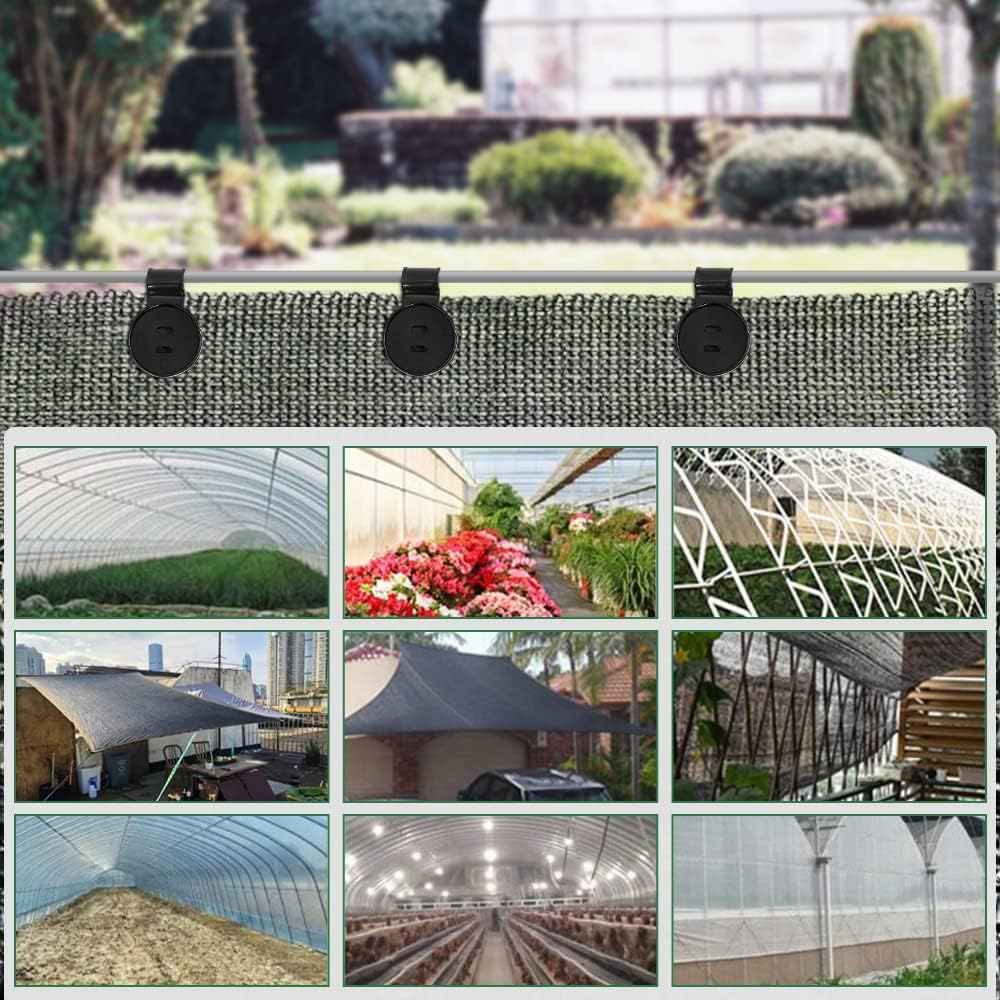 Pousbo 100 Pack Shade Cloth Heavy Duty Lock Grip,2023 New Shade Cloth Fix Plastic Clamp,Premium Tarp Clips Fence Fabric for Greenhouse Outdoor Garden Netting,Anti Bird Netting,Sun Shade Net (100)