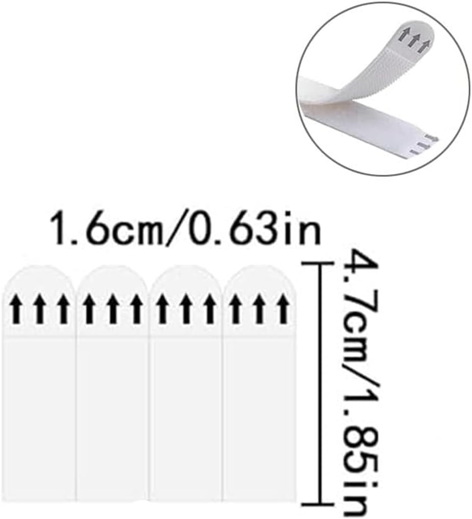 24 Pairs(48 Strips) Picture Hanging Strips Heavy Duty, Damage Free Removable Wall Tape,Adhesive Strips Double Side Hook Loop Mounting Tapes for Suitable for Photo Frames and Wall Art Storage Box image number 5