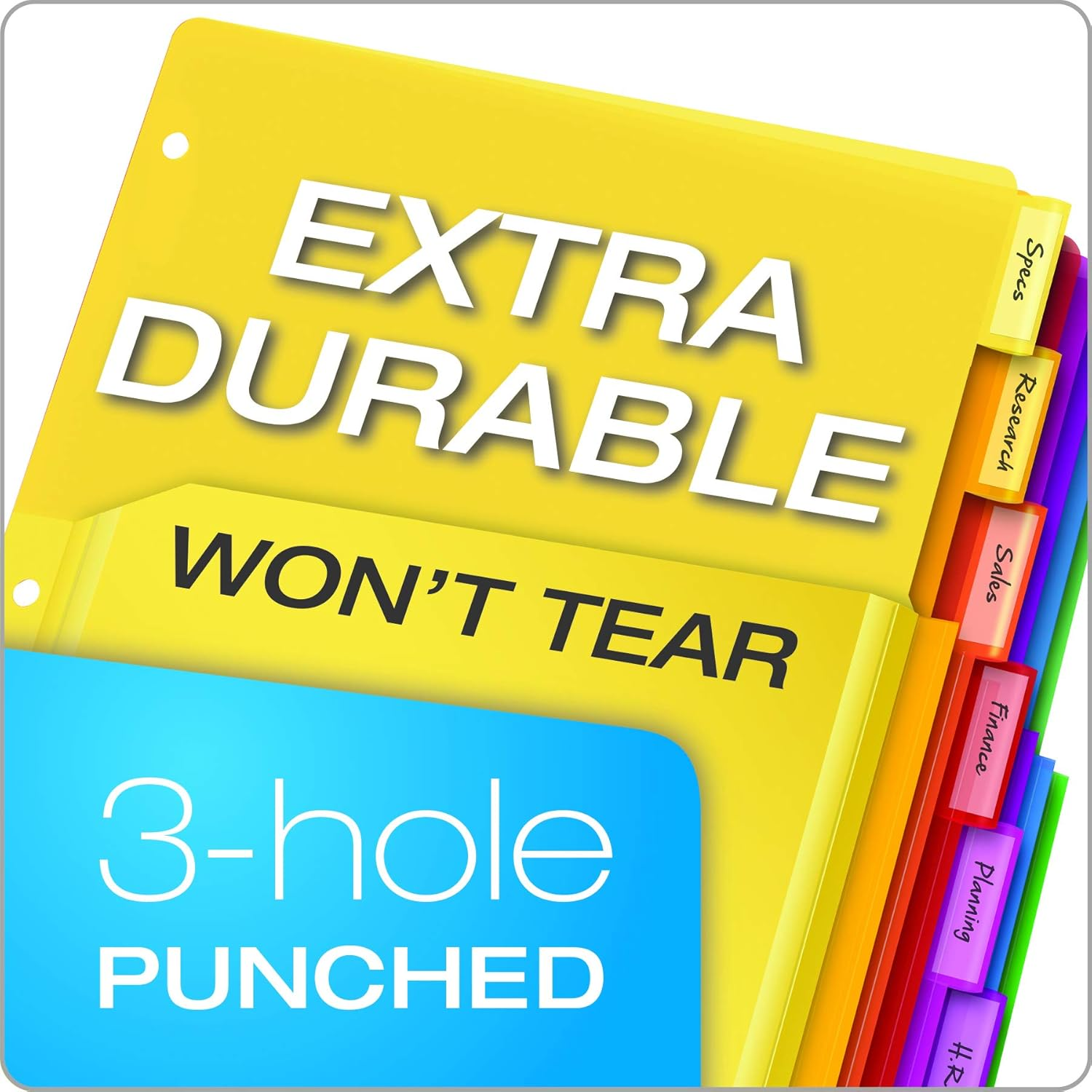 Oxford Expanding Plastic Binder Dividers, Divider for 3 Ring Binder, Flexible Front Expanding Pockets, 8 Tab, Insertable Multicolor Tabs, Letter Size, 3 Sets (89605) image number 5