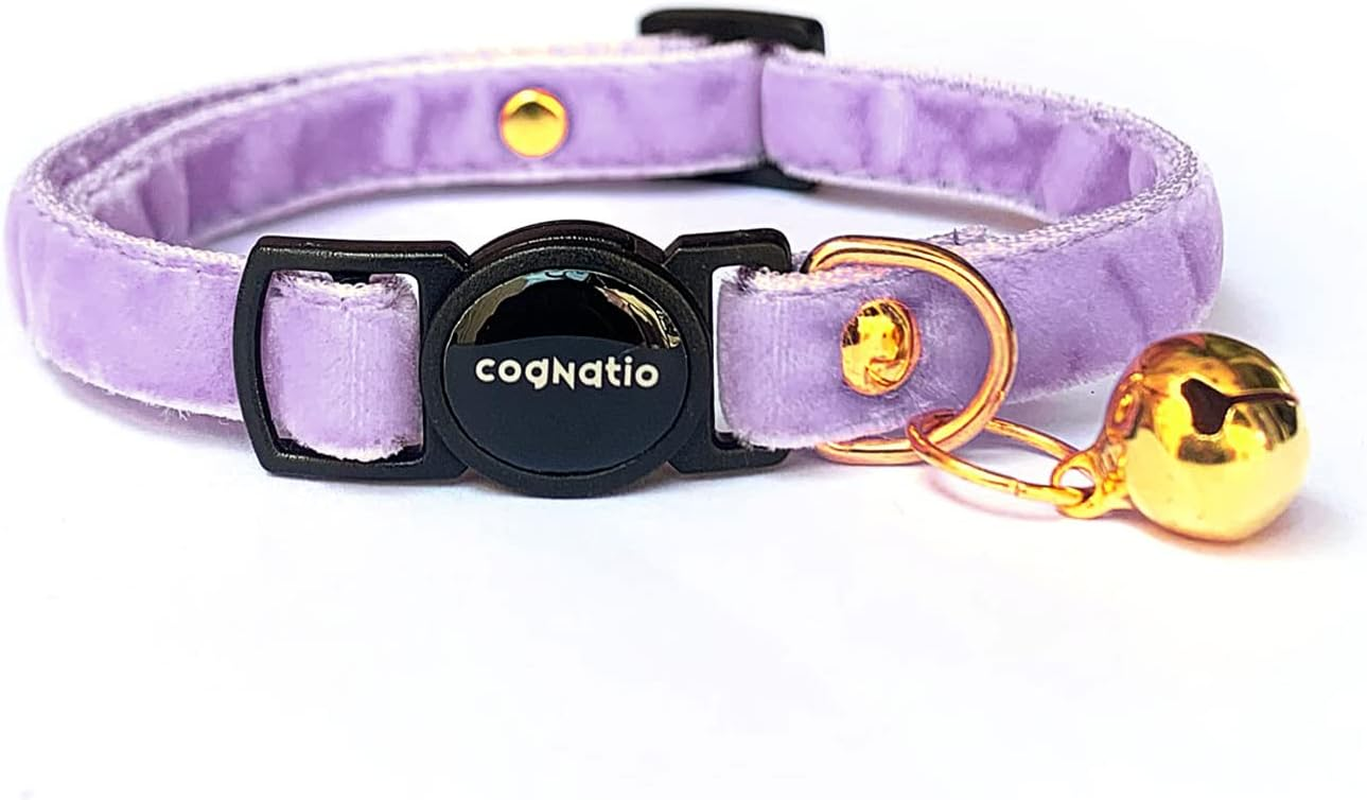 Cognatio Safety Quick Release Cat Collars,Double Velvet with Bell Available in a Range Colours from Velvet Ribon,Purfect for Your Kitty (20-30 Cm, Leopard) image number 5