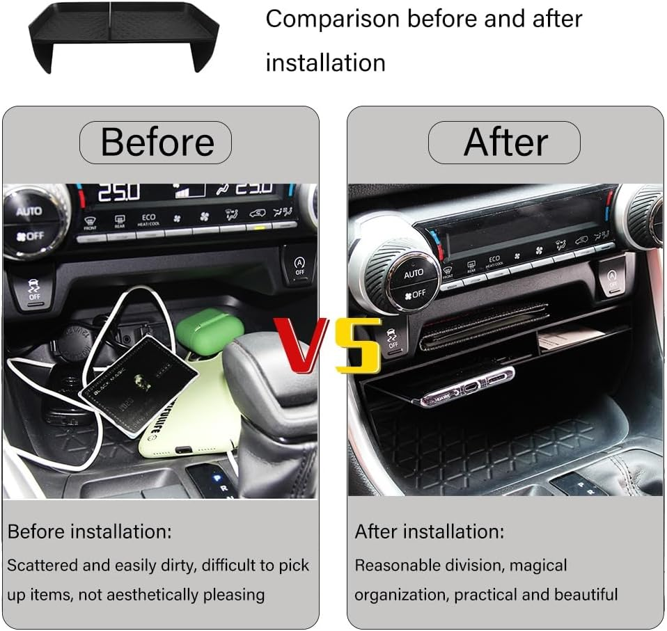 Toyota RAV4 2019-2025 Center Console Organizer Tray, ABS Dashboard Storage Box for RAV4, Fits 2019-2024 Models for Cups, Phones, and Keys (3 Pcs） image number 5