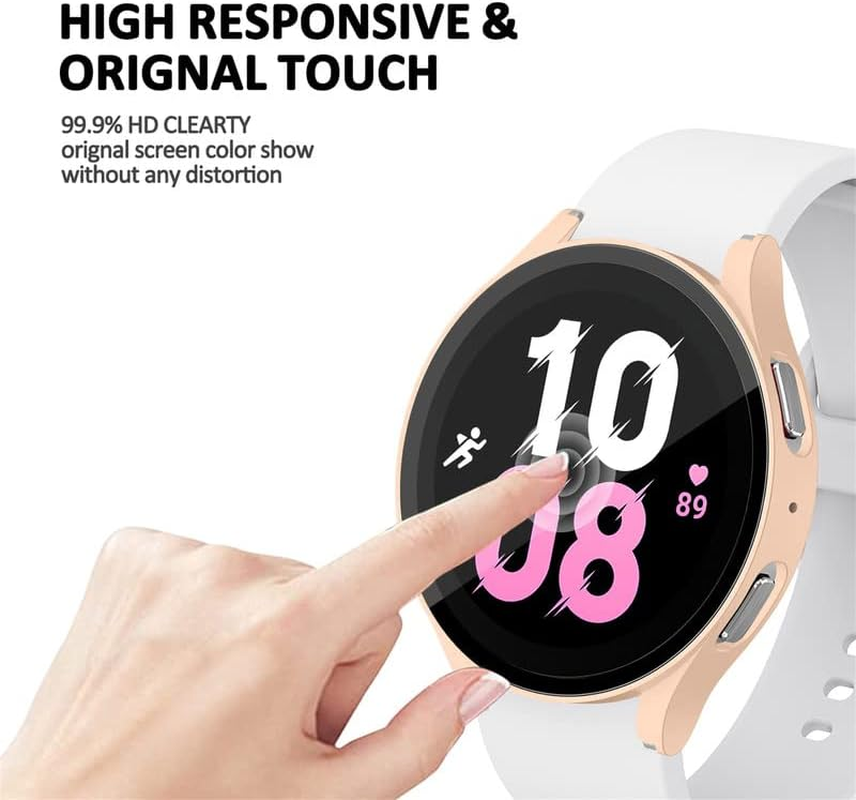 [4 Pack] for Samsung Watch 5/4 Case Screen Protector 40Mm,Hard PC Case with Tempered Glass Screen Protector for Samsung Galaxy Watch 5 40Mm/Galaxy Watch 4 40Mm Smartwatch Accessories image number 6