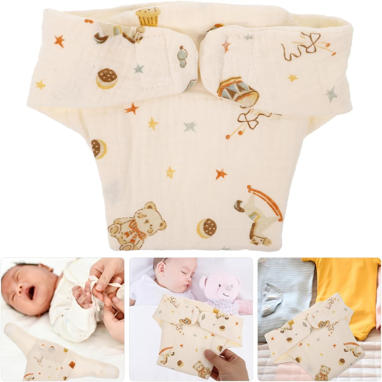 3Pcs Cotton Diapers Reusable Adjustable Washable Pants for Boy Girl Portable Cloth Diaper Breathable and Comfortable for Daily Use for Travel and Outings image number 2