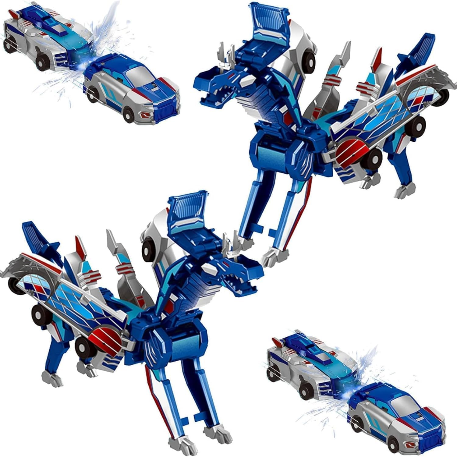 Dinosaur Car Toy into Dinosaurs,Fun - Collision Car Toys for Birthday Christmas Easter Boys & Girls Age 3 4 5 6 7 8 Years (2Pcs)