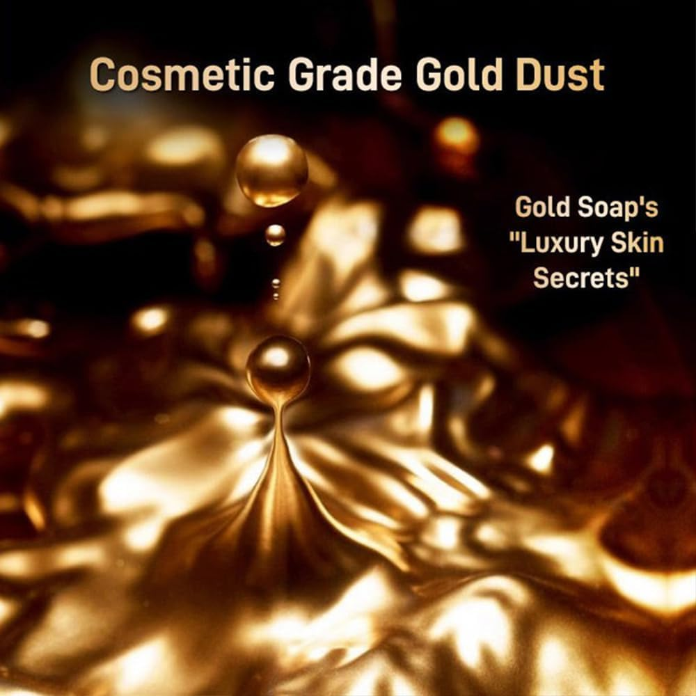 2Pcs Deep Cleansing Moisturizing Golden Perfume Soap,Silky Nourishment Gold Soap for for Face and Body,Natural Mild Handmade Essential Oilsoap image number 3