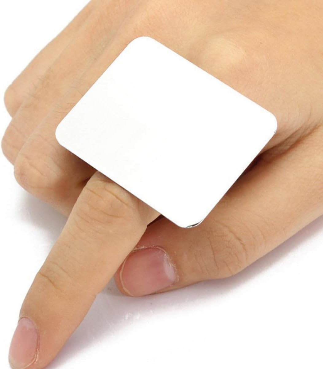 Mobestech Stainless Steel Nail Mixing Palette Set with Spatula, Small Cosmetic Makeup Mixing Tray Ring for Professional Makeup Artists and Nail Art Use image number 1