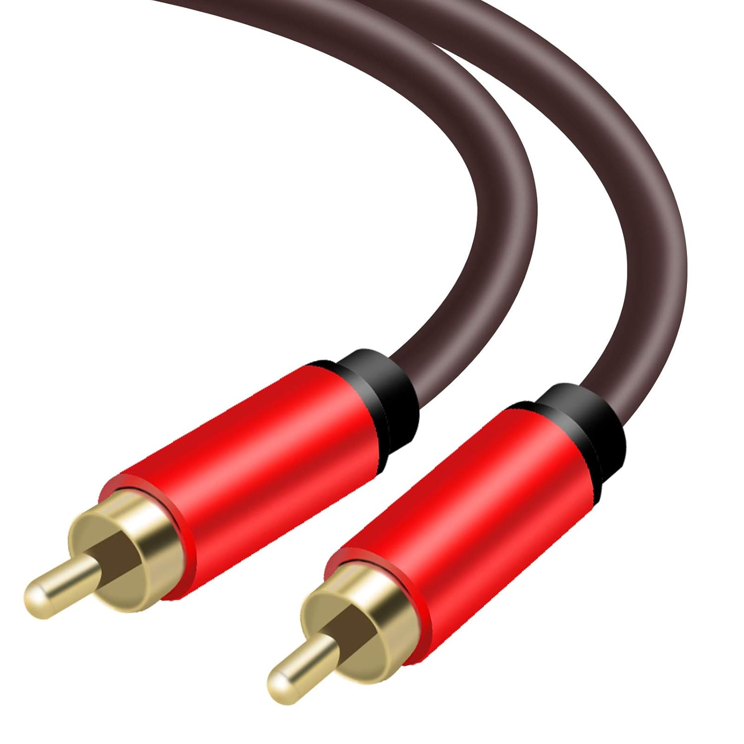 Digital Coaxial Audio Cable,1Rca Male to 1RCA Male Subwoofer Cable RCA Video Cable for Subwoofer, Home Theater, HDTV, Hi-Fi Systems (1 Meters) image number 2