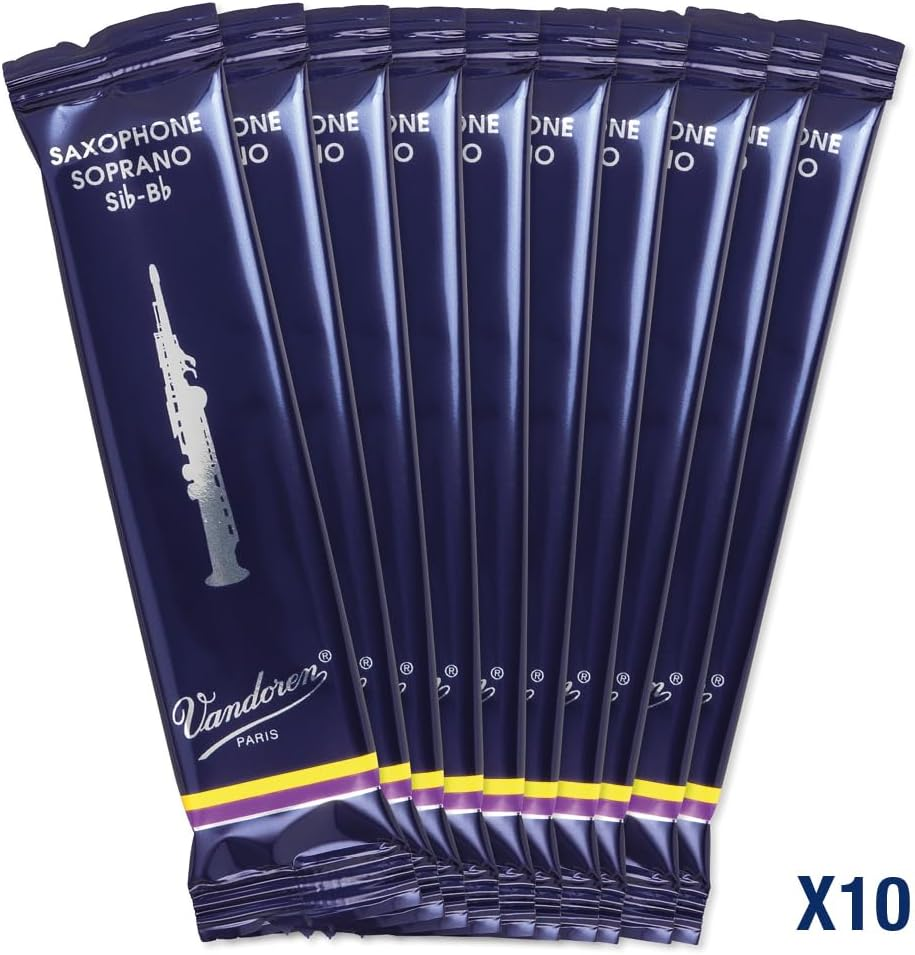 Vandoren Soprano Saxophone Traditional Reeds Box of 10, Strength 4.0