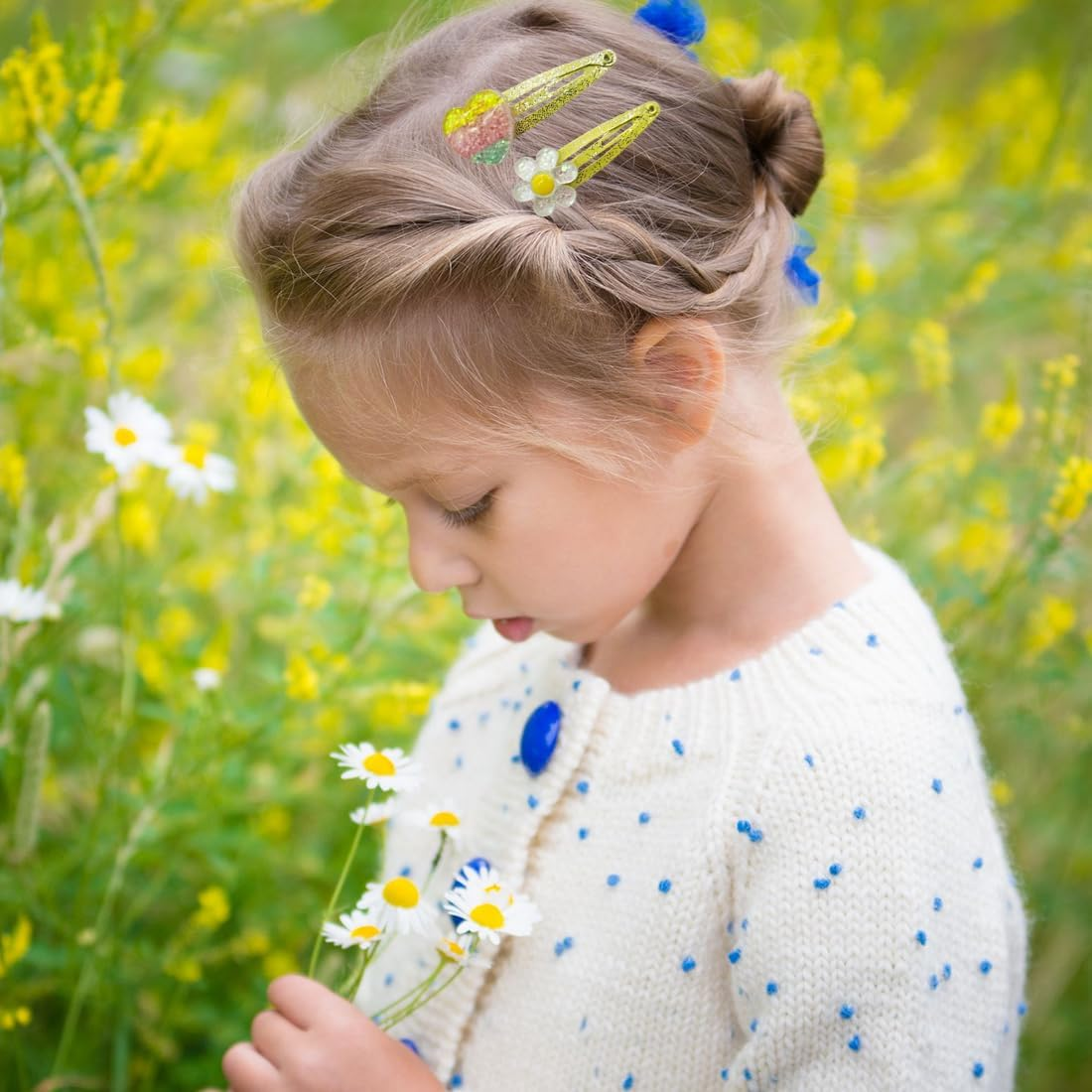 UEAVOID 6 Pairs / 12 Pack Children'S Hair Clips Girls Glitter, Mermaid, Butterfly, Rainbow, Flowers Hair Accessories, Cute Hair Clip Small for Birthday Party Gift (Multi-Colour)