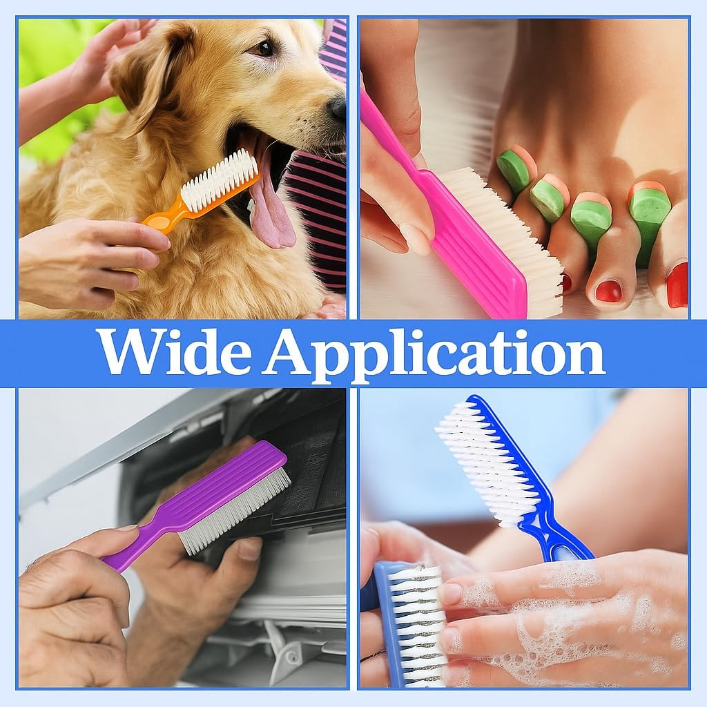 YAKESD Handle Grip Nail Brush Set - 6 Pack Nail Cleaning Brushes for Toes and Fingernail Care,Soft and Stiff Bristles, Pedicure and Manicure Tool image number 6