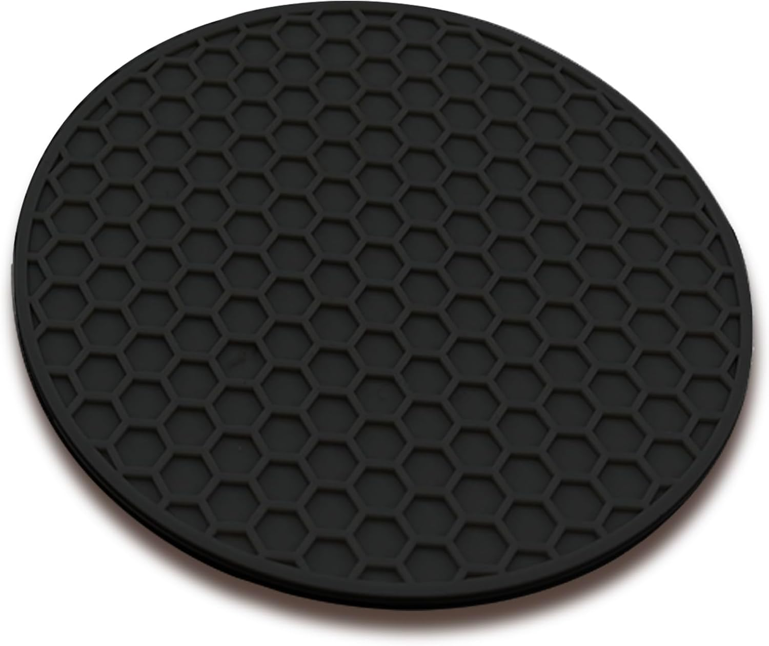 TENOC Silicone Non-Slip, Heat Resistant & Water-Trapping Trivet Mats for Water Glasses & Teacup & Coffee Cup & Dishes & Cookware, Multipurpose Kitchen Table Coaster, 3.5-Inch, Black image number 3