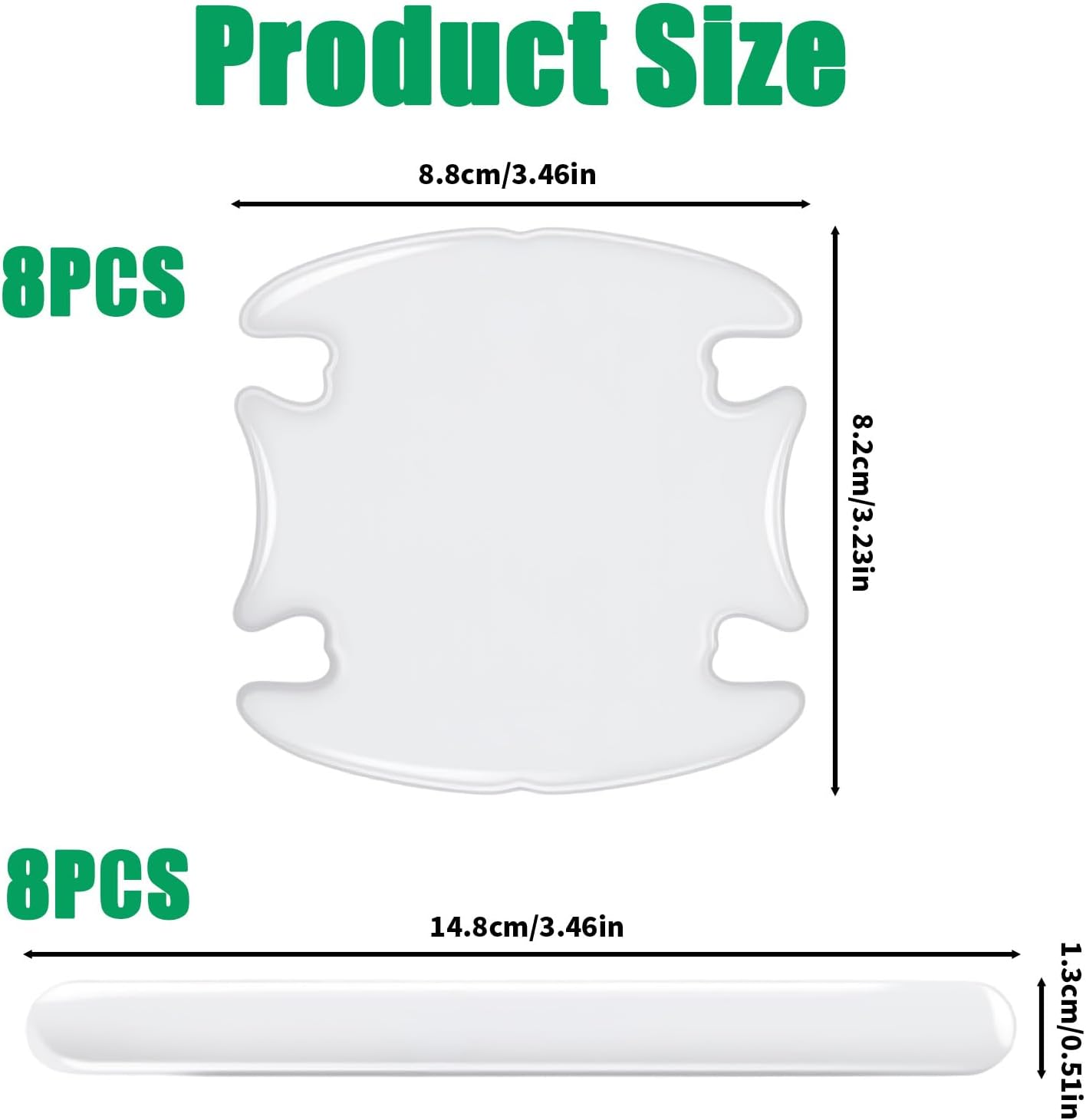 16 Pcs Car Door Handle Scratch Protector, Universal Transparent Guard Stickers anti Wear, Invisible Accessories for Car Door Handle & Cup Protection Easy to Install Fit Most Cars(Thickening Type) image number 6