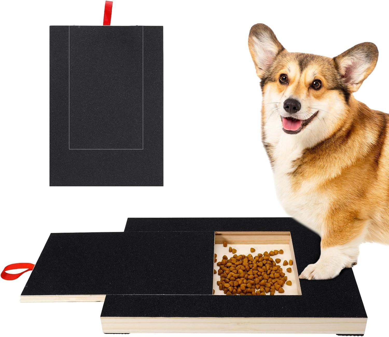 Dog Scratch Pad for Nails, Sandpaper Dog Nail File Board with Built-In Snack Box, Nail Grinding Pad Square Scratching Scratchboard, Puppy Nail Grinding Pad Dog Nail Clippers for Small Medium Dogs image number 5