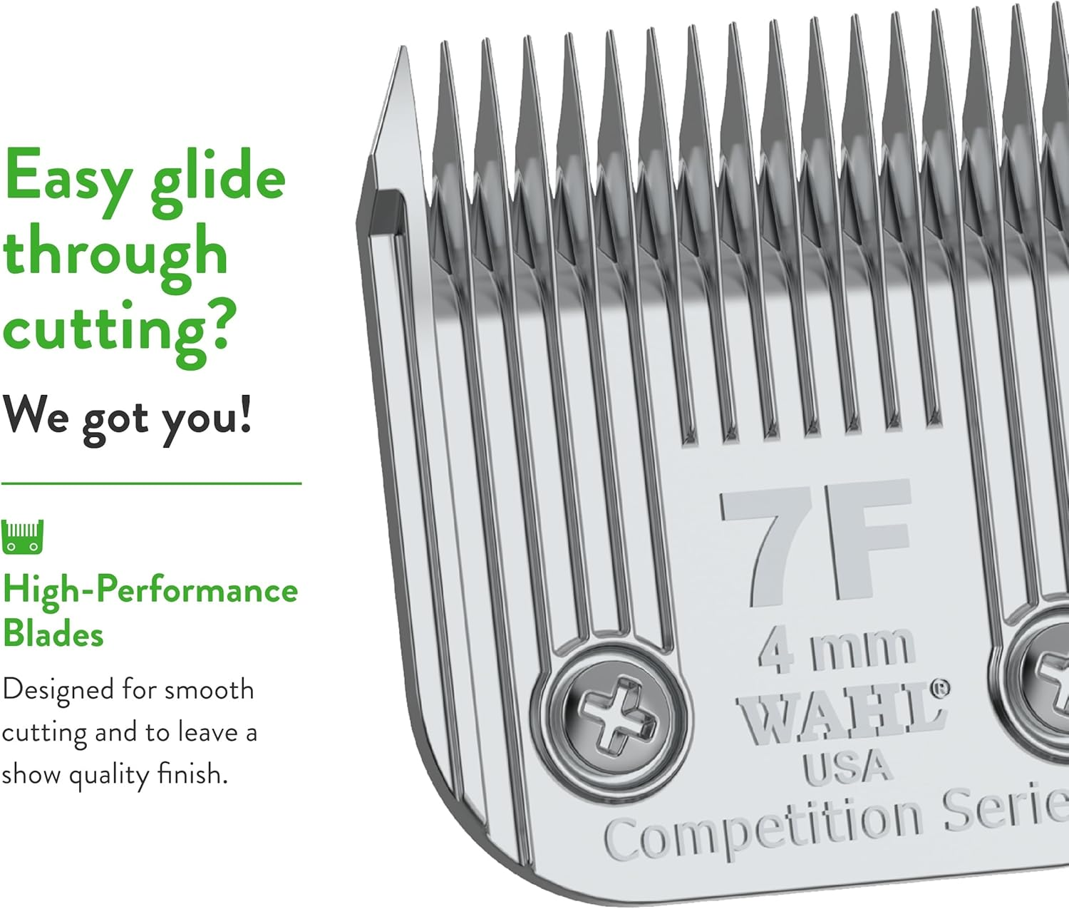 Wahl Professional Animal #7F Full Medium Competition Series Detachable Blade with 4/25-Inch Cut Length (#2368-100), Steel image number 6