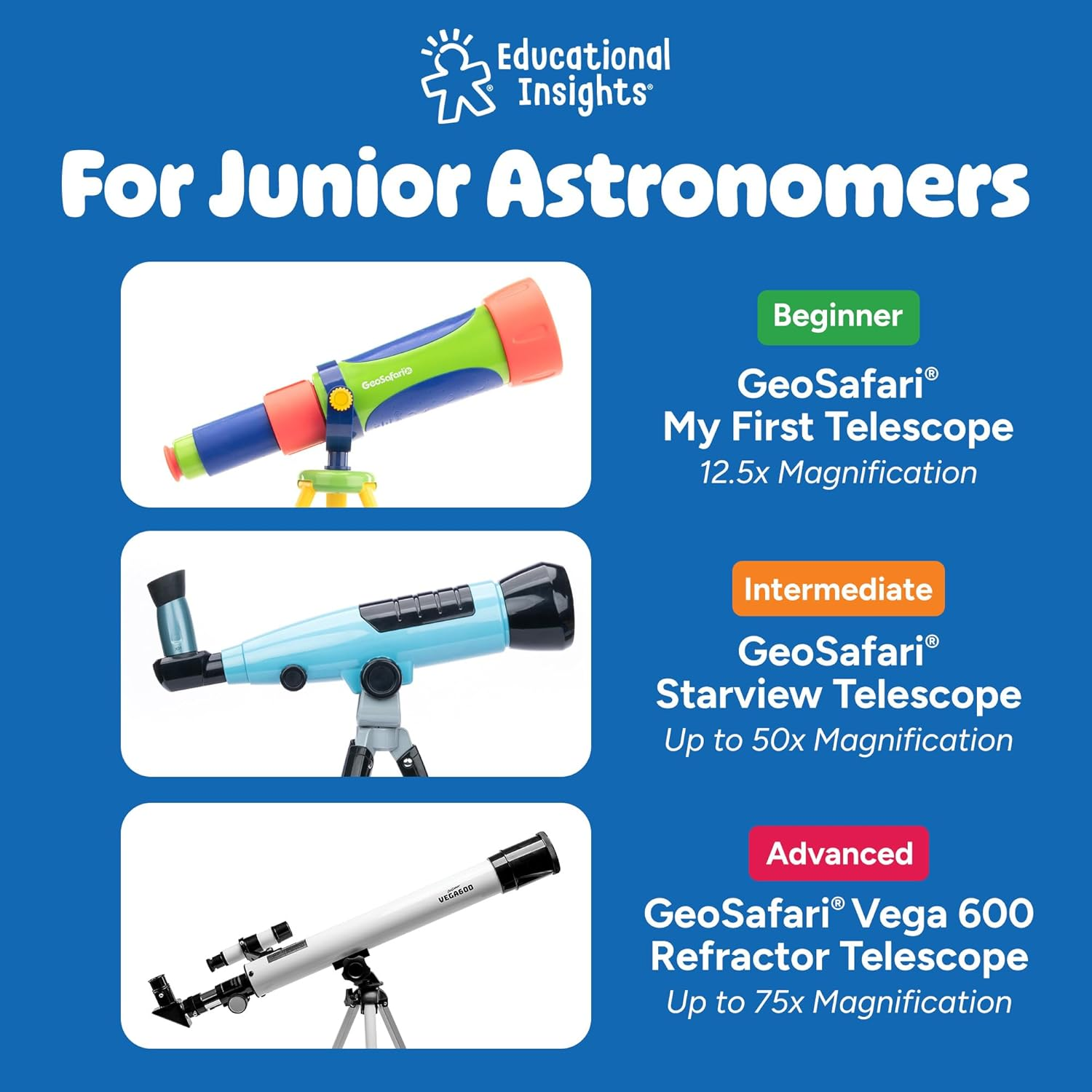 Educational Insights Geosafari&reg; Starview Telescope - Kids Telescope for Beginner Astronomy, Stargazing & Viewing Planets, Science Set for Home or Classroom, Space Discovery & STEM Gifts for Ages 7+ image number 1