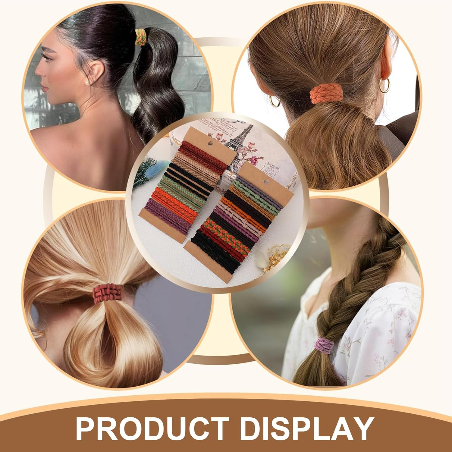 Evadollina Hair Ties Ladies, 48 Piece Hair Accessories, Hair Ties, Hair Bands, Dark Camouflage Headbands, Scrunchies, Hair Tie Bracelet, Hair Accessories Ladies, Christmas image number 6