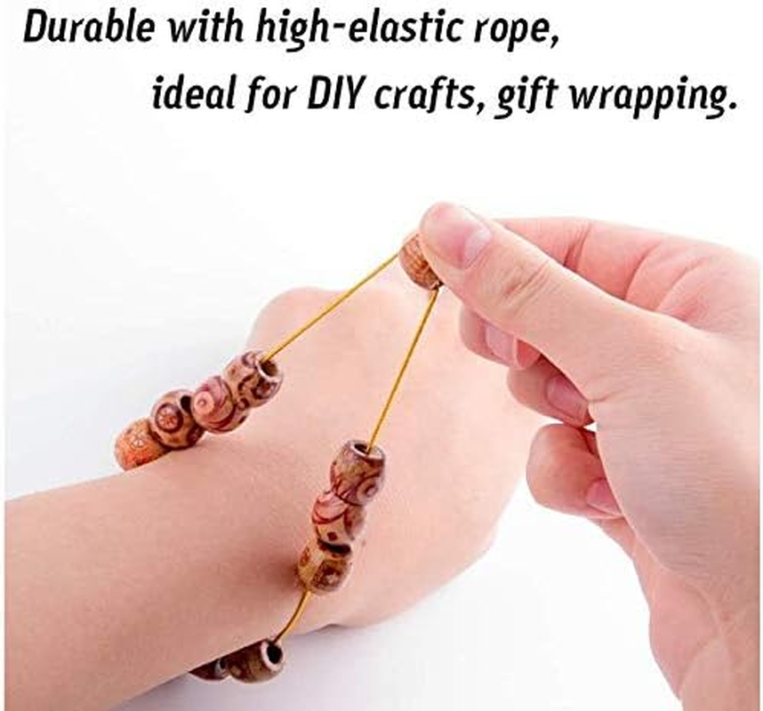 Gold Elastic Cords Stretch Cord Ribbon Metallic Tinsel Cord Rope for Craft Making Gift Wrapping 1 Mm 20 Yards (Gold)