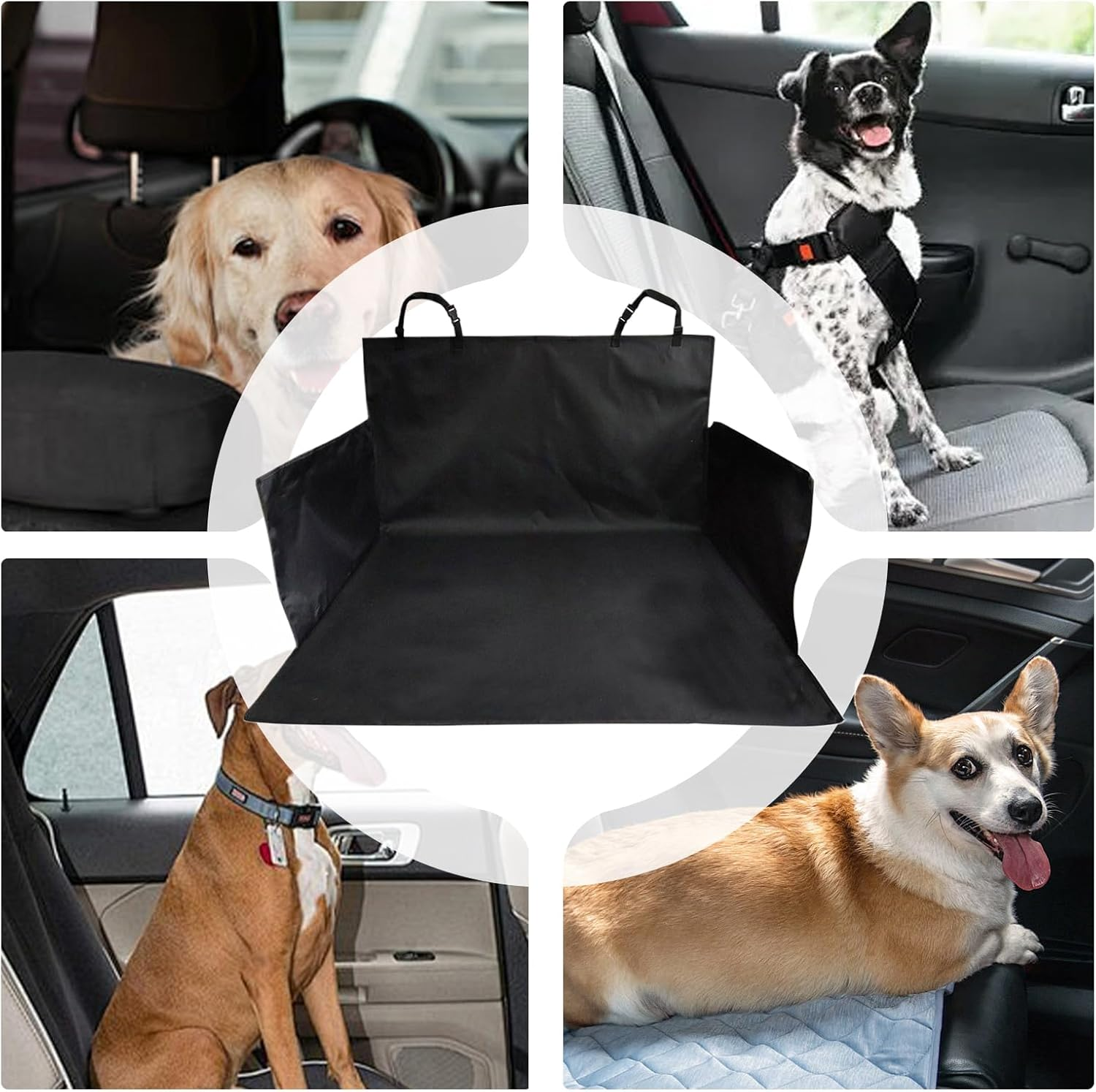 Aceirropy Car Dog Mat,Dog Cover Car Seat Protector - Non-Slip Dustproof Pad Protector with Storage for Truck Provide Comfort Prevent Scratches Adventures Vehicle Long Trips Easy Cleaning Backseat image number 1