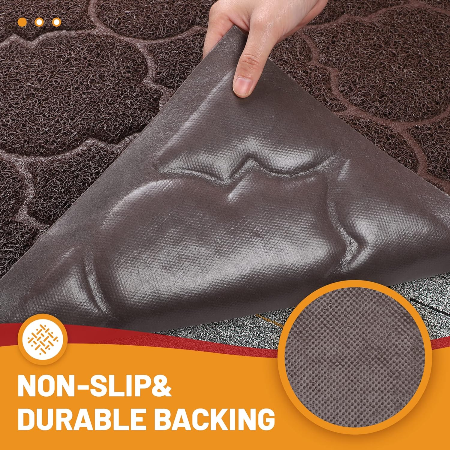 Large Door Mats,46X35 Inches XL Jumbo Size Outdoor Indoor Entrance Doormat, Waterproof, Easy Clean, Entryway Rug,Front Doormat inside outside Non Slip. (Brown) image number 3