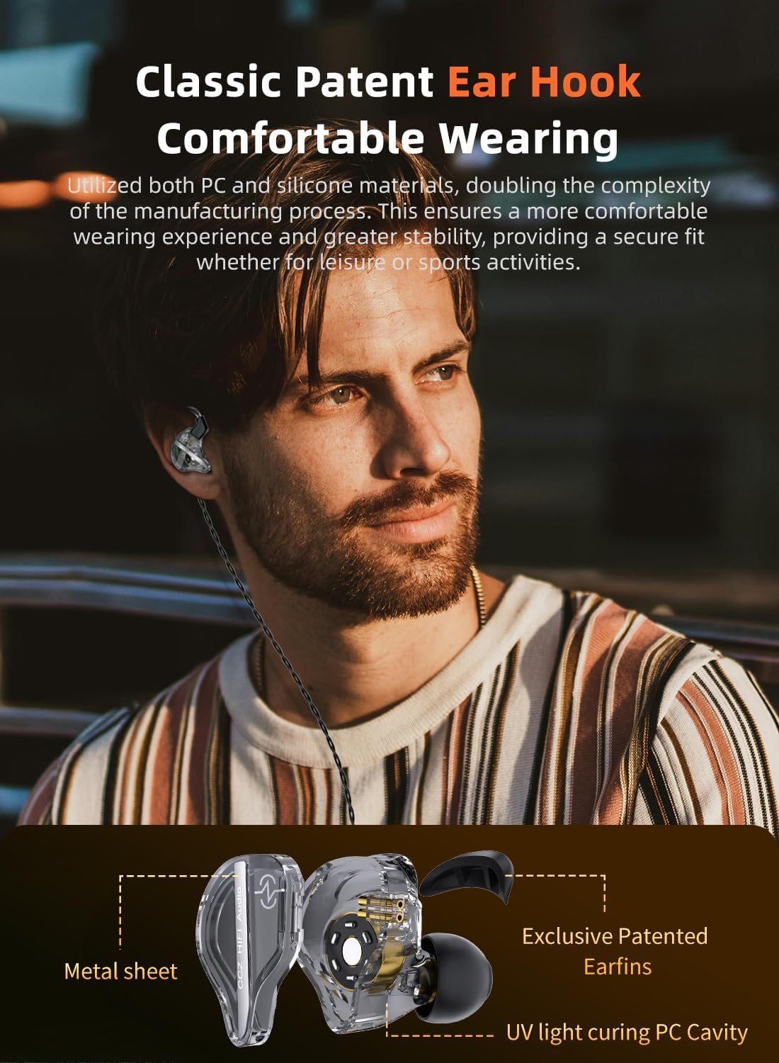 CCZ DC01 PRO Hifi In-Ear Monitor Headphones, Powerful Bass Diaphragm, Wired Gaming Earbuds with Real 0 Latency Cable, HD Microphone for Music Calling and Gaming (Green, Microphone)