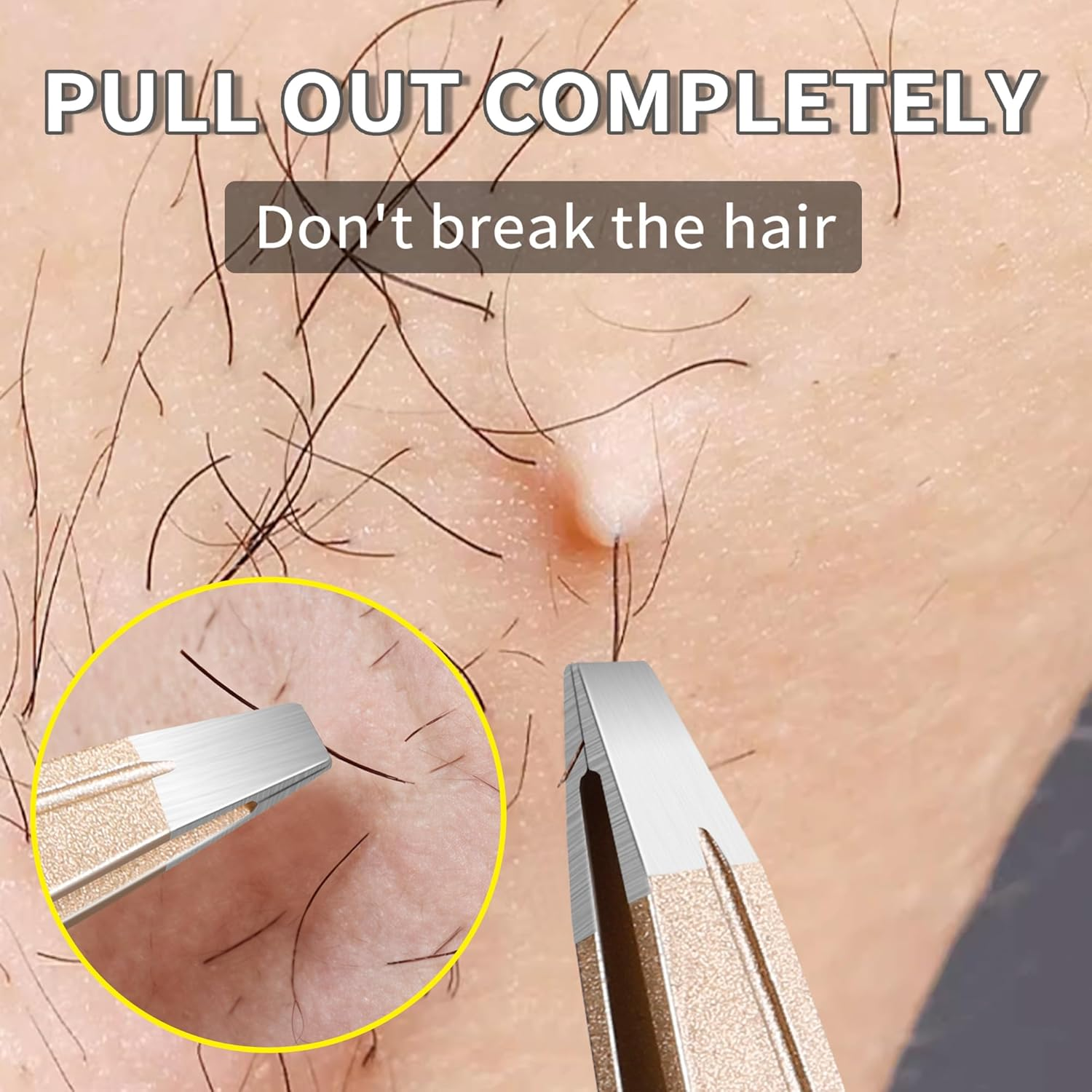 Tweezers Set for Women Facial Hair: 4Pcs Stainless Steel Eyebrow Tweezer Set with Travel Mirror Case, Suitable for Everyday Use in Car, Purse image number 5