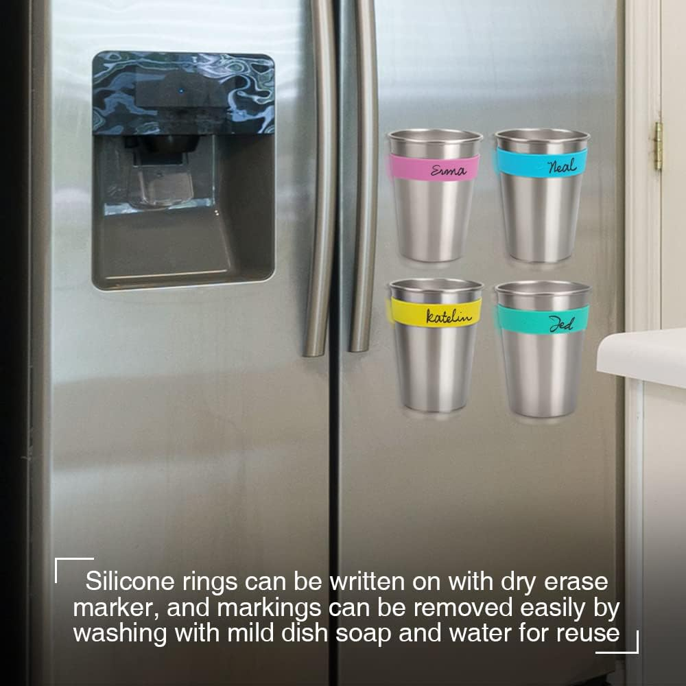 SOPHICO Magnetic Hanging Cups for Toddlers Kids and Adults, Hanging Cup on Fridge or Watercooler, for Independent Drinkers (Mix-12Oz, Stainless Steel) image number 2