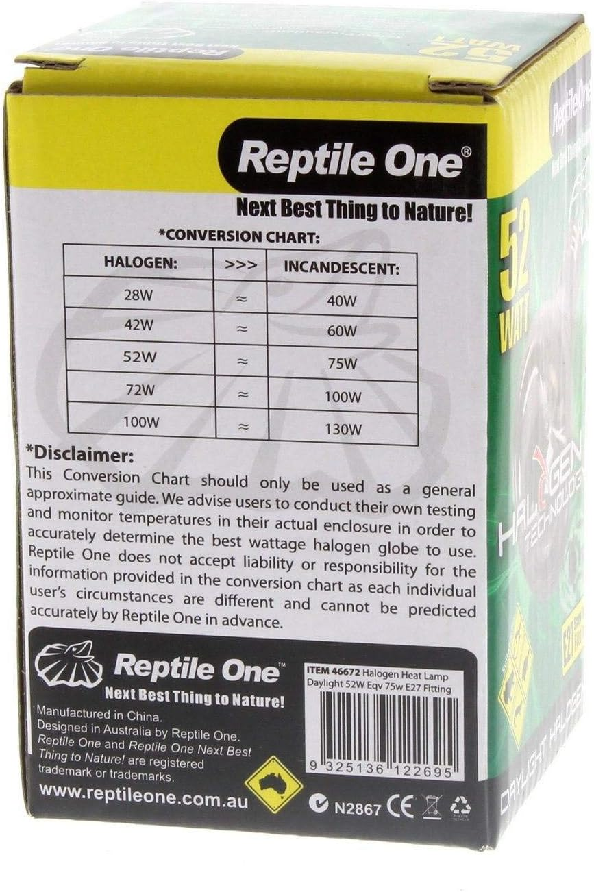 Halogen Heat Lamp Daylight 52W Eqv 75W E27 Kongs Reptile Light Vivarium Health image number 4