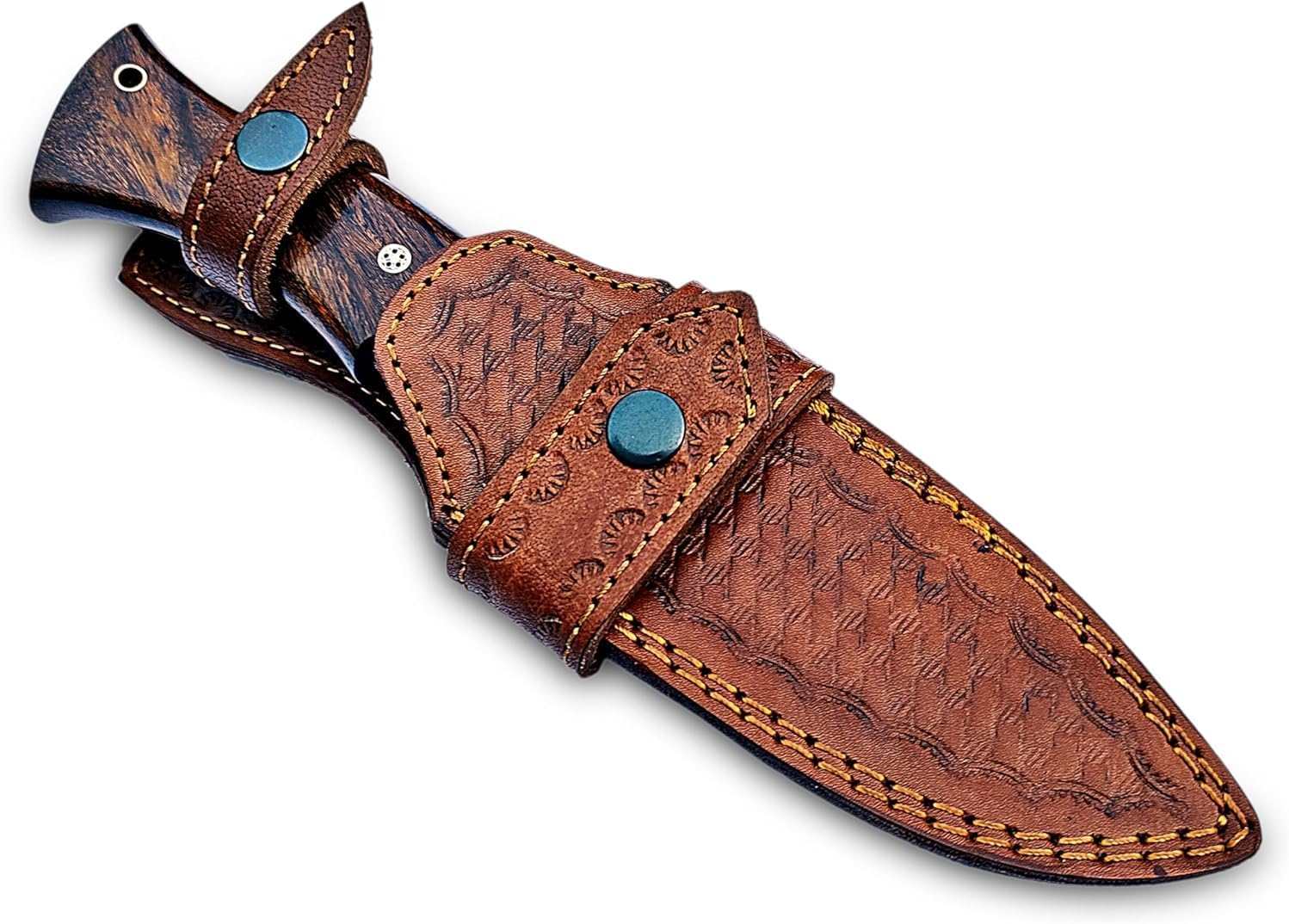 Handmade D2 Steel Fixed Blade Kitchen Knife &ndash; Full Tang Knives Rosewood Handle & Sheath Ideal EDC Knife for Skinning, Camping, Bushcrafting and Outdoor Activities Xmas Gift. image number 5