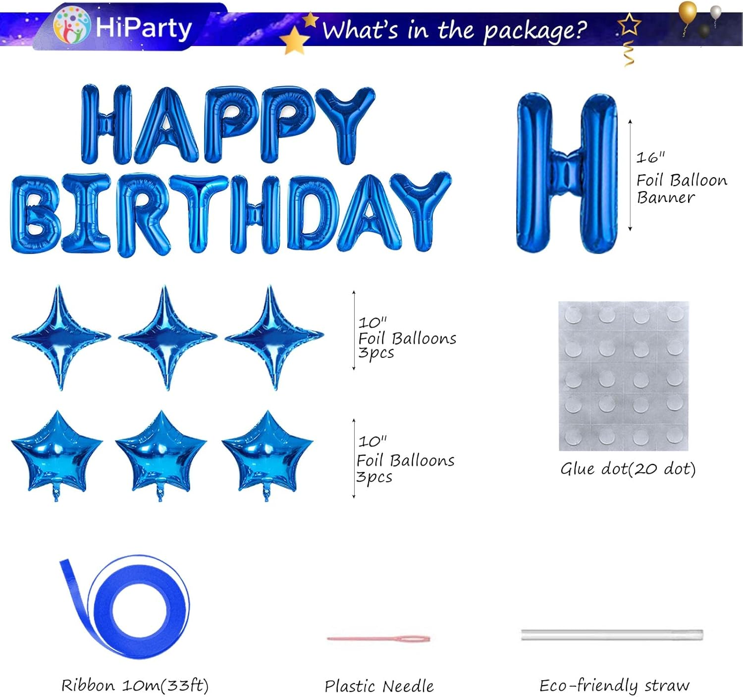 Hiparty Birthday Balloons Party Kit US9B image number 5