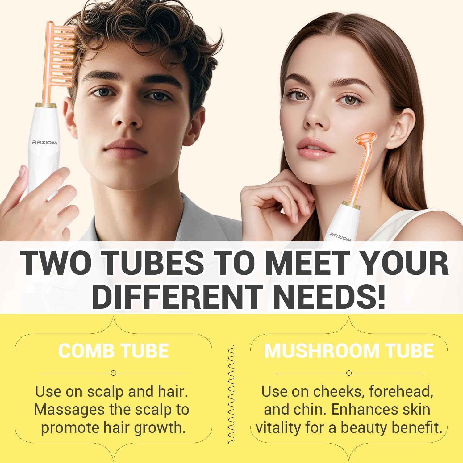 RRZIOM Electric Head Massager 2 in 1 Red Light Scalp Massager for Hair, Scalp, Face, Scalp Massage Brush Electric for Hair Growth, Portable Plug Design image number 3