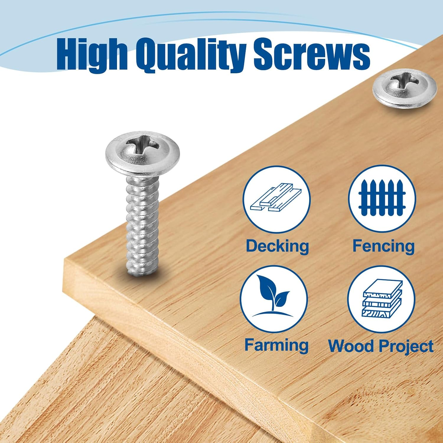 #8&times;1-1/4&Prime;（200Pcs） 410 Stainless Steel Self Drilling Screws, Truss Head Fast Self Tapping Screws image number 2