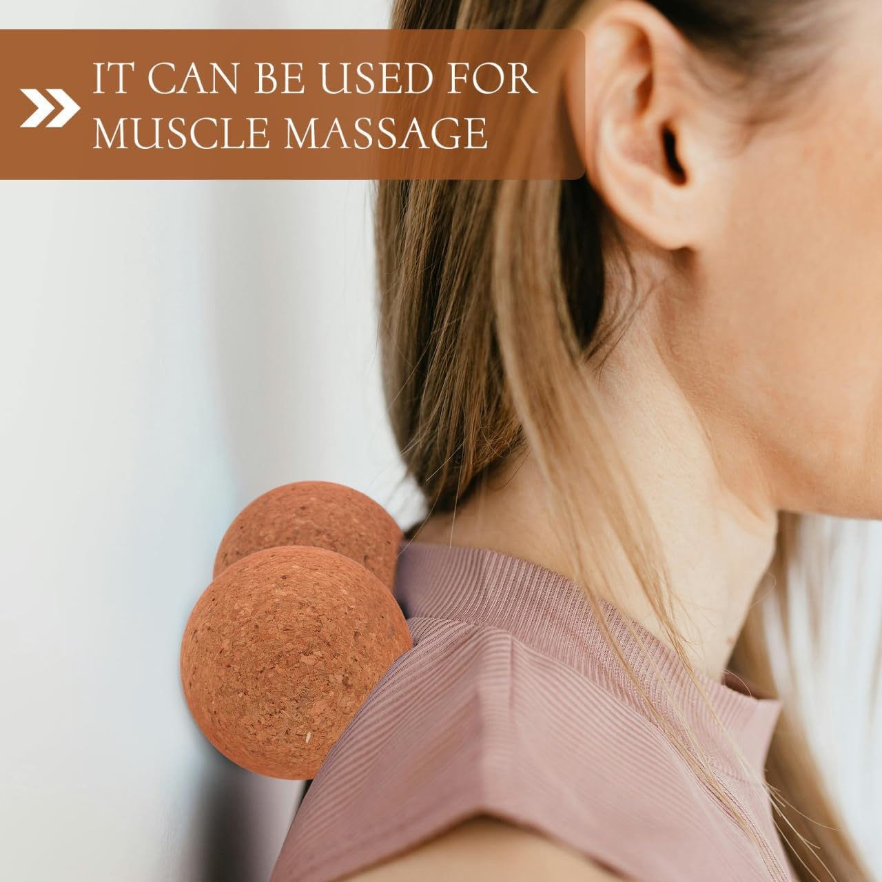 Baluue Cork Massage Ball, Round, Lightweight Massage Ball, 2.76 Inch, Myofascial Release, Trigger Points Yoga Balls for Back Neck and Feet, Muscle and Myofascial Release image number 2