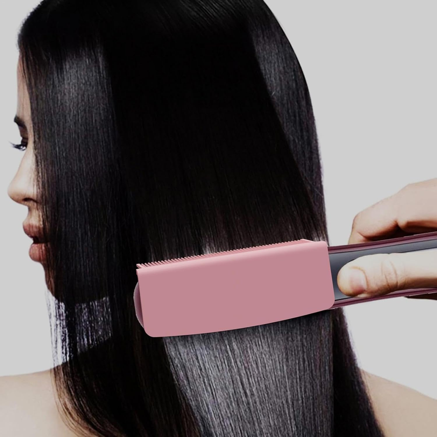Vriusi Splint Hair Straightening Comb Tool, Comb Attachment for Flat Iron, Self-Adhesive Straightening Hair Styling Accessories, Professional Comb Attachment, Straight Hair Styling Tools image number 1