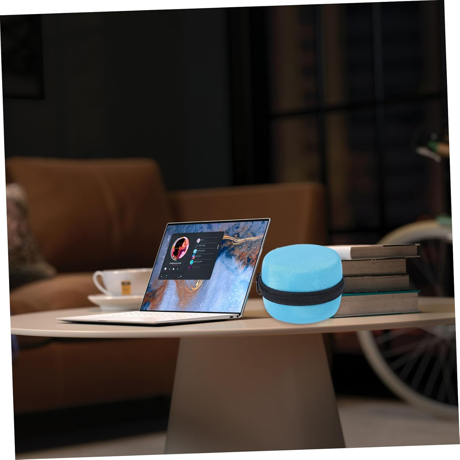 SWOOMEY Nylon Rope Speaker Bag Compression Resistant Scratch Lightweight for Travel Hiking Cycling Zipper Carabiner Random Color - Rosy image number 4