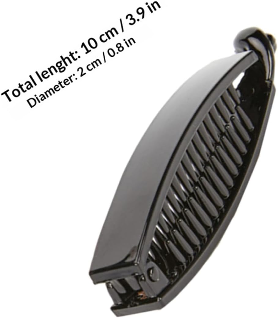 6Pcs Non-Slip Banana Hair Clips Vertical Ponytail Holders for Women, Anti-Slip Horsetail Clips in Black and Brown, Suitable for Daily Hair Styling and Outdoor Use image number 1